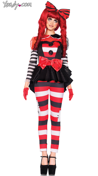 Sexy Rag Doll Costume, Rag Doll Costume, Rag Doll Red and Black Costume