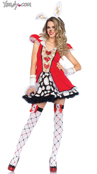 Tick Tock White Rabbit Costume, Sexy White Rabbit Costume, Alice in Wonderland Costume
