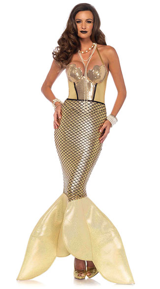 Golden Glimmer Mermaid Costume, Sexy Mermaid Costume, Gold Mermaid Costume