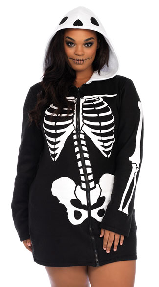Plus Size Cozy Skeleton Costume, plus size Sexy Sleepy Skeleton Costume - Yandy.com