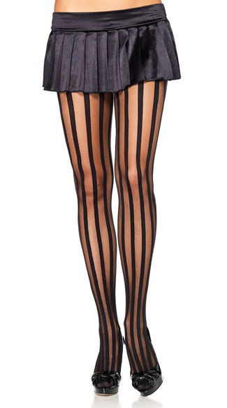 Black Striped Pantyhose