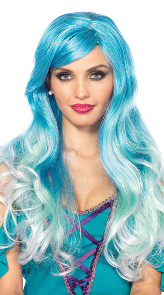 Ombre Mermaid Wig, Curly Mermaid Wig, Two Tone Wig