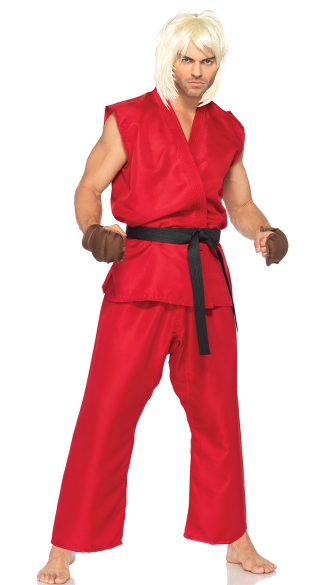 Street Fighter Ken Costume, Mens Video Game Costume, Adult Street Fighter Costume