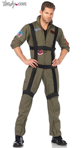 Men\'s Top Gun Paratrooper Costume, Men\'s Military Costume, Men\'s Army Costume