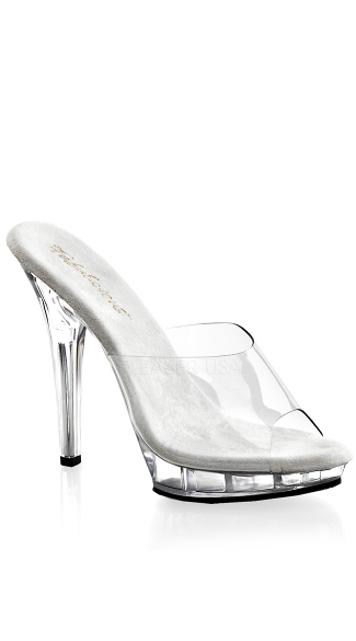 4 1/2\" Clear Heel Platform Sandal, Sexy Clear Platform Sandal