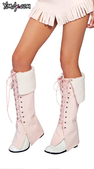 Lace-Up Moccasin leg warmers, Indian Moccasin leg warmers for Halloween Costumes
