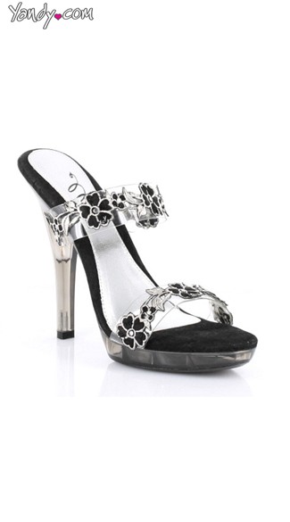 5\" Heel Flower Sandal, Flower Print Shoes