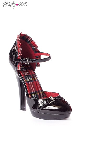 5\" Close Toe Sandal, 5\" Plaid Trim Mary Janes