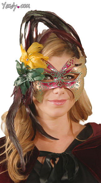Venetian Styled Foral Mask, Flower Mardi Gras Mask, Venetian Styled Mask