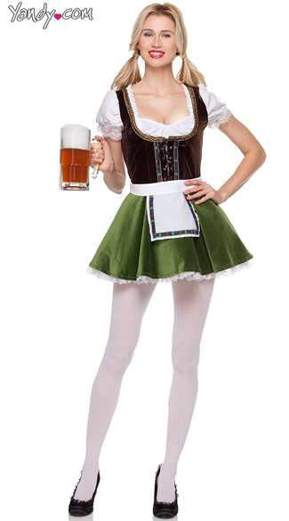 Sultry Beer Maiden Costume, Sexy Beer Girl Dress Costume, Oktoberfest Beer Costume