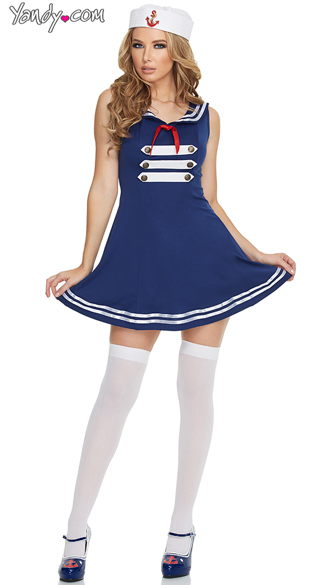 Sexy Pin Up Sailor Costume, Adult Women Sailor Costumes, Seductive Blue Sailor Outfits