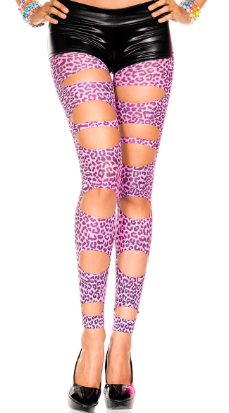 Cut Out Leopard Print Leggings, Cheap Leggings, Fashion Leggings Women