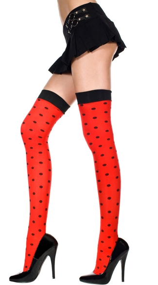 Opaque Polka Dot Thigh High