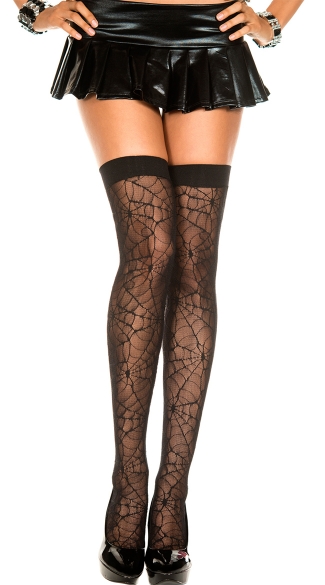 Spider Web Sheer Thigh Highs