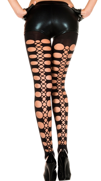 Hole And Net Tights, Hole And Net Spandex Opaque Tights