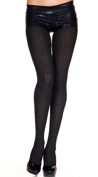 Houndstooth Tights, Costume Hosiery, Houndstooth Pantyhose