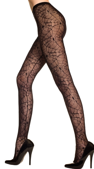 Sheer Spider Web Pantyhose, Halloween Hosiery, Costume Hosiery