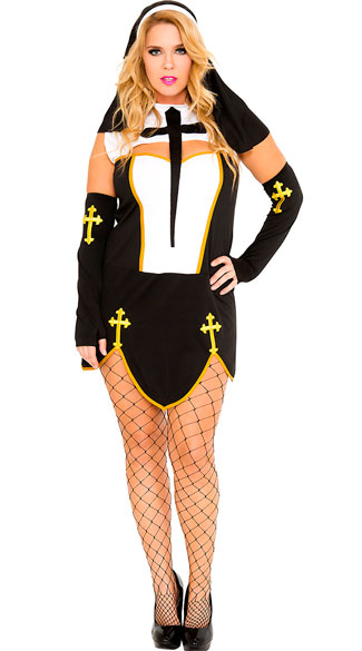 Plus Size Bad Habit Nun Costume, plus size sexy nun costume - Yandy.com