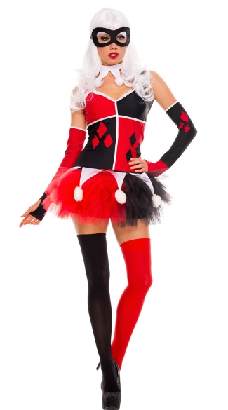 Plus Size Harlequin Jester Costume Plus Sized Sexy Red And Black