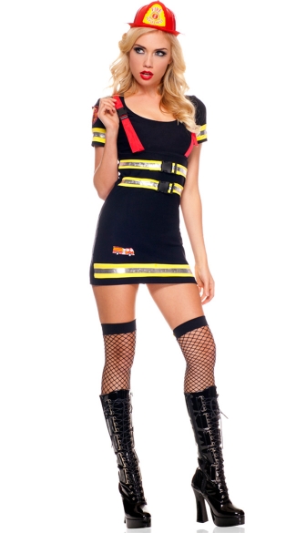 Fire Hazard Honey Costume, Firemen Costume, Firefighter Costume