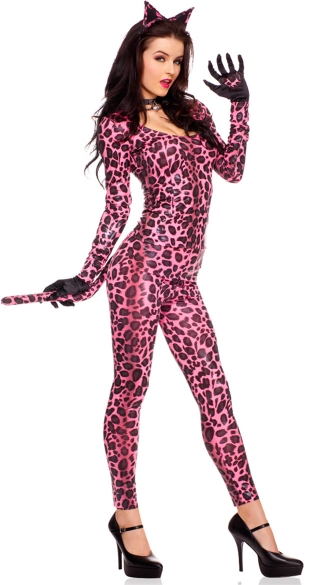 Pink Leopard Catsuit Costume Pink Leopard Costume Leopard Halloween