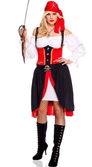 Plus Size Jewel of the Night Pirate Costume, Plus Size Pirate Wench Costume, Plus Size Pirate Halloween Costume