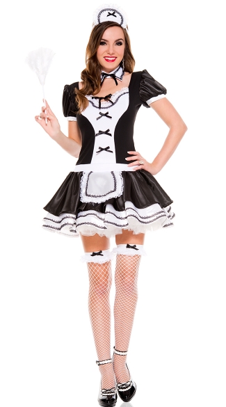 Sweet And Majestic French Maid Costume, Adult French Maid Halloween Costume, Sexy Frenchie Costume