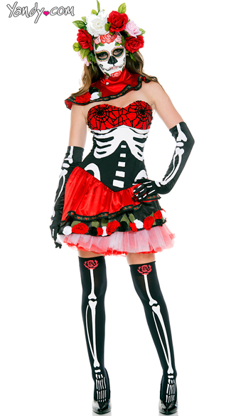 Miss Muerta costume, Sugarskull costume, Day of the Dead Darling costume