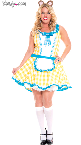 Plus Size Glistening Goldie Locks Costume, Plus Size Goldie Locks Costume, Plus Size Sexy Goldie Locks Costume