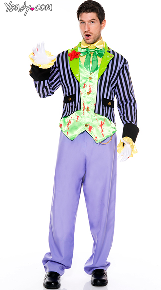 Men\'s Bloody Joker Costume, Supervillain Costumes, Men\'s Batman Costume