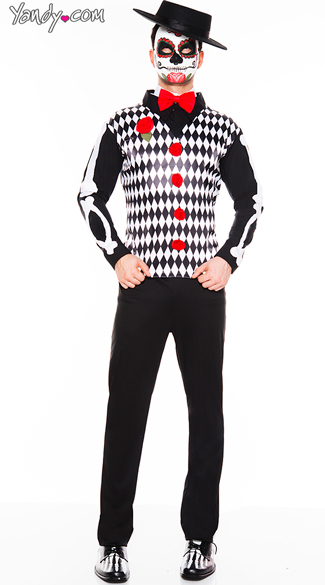 Men\'s Graveyard Mister Costume, Men\'s Day Of The Dead Costume, Men\'s Skeleton Costume