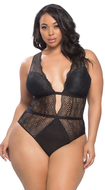 Plus Size Lucette Lace Teddy, plus size lace teddy - Yandy.com