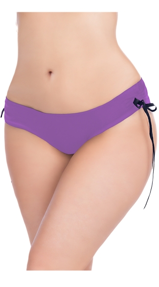 Plus Size Bikini Panty with Tie Sides, Soft Microfiber Panties, Bikini Cut Panties