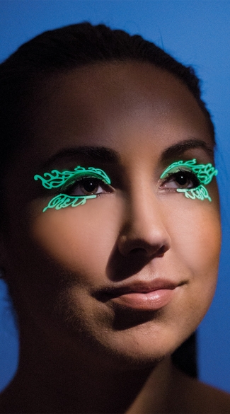 Glow In The Dark Double Swirl Eyelashes, Glow In The Dark Eye Lashes, Glow Lashes