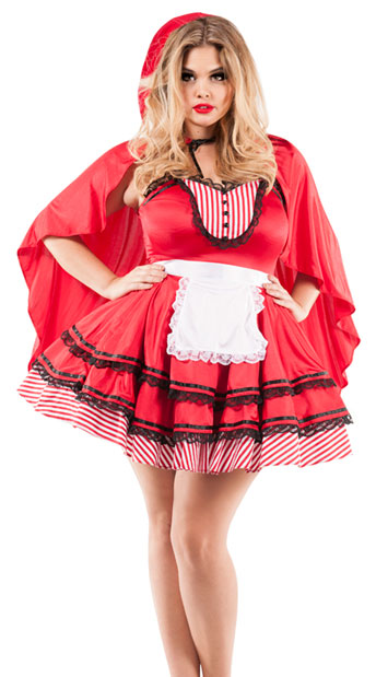 Plus Size Red Hooded Babe Costume, plus size Sexy Red Hooded Costume - yandy.com
