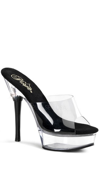 5 1/2\" Stiletto Heel Platform Sandal, 5 1/2\" Platform Slide Sandal - Yandy.com