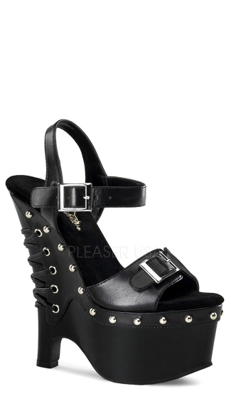 6 1/2\" Heel, 2 3/4\" Pf, Double Ankle Strap Wedge Sandal