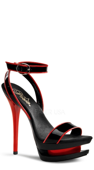 6\" Stiletto Heel, 1 1/2\" Dual Pf Wrap Around Two-tone Sandal
