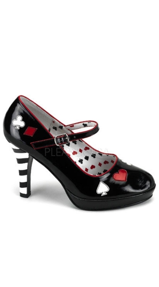 Queen Of Hearts Mary Jane Pumps, Queen of Hearts Shoes, Queen of Hearts Costume Shoes