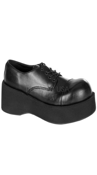 3 1/4\" Platform Black Rockabilly Punk Shoe, Small Platform Rockabilly Shoes