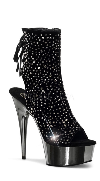 6\" Heel, 1 3/4\" Pf Open Toe/ Back Ankle Boot