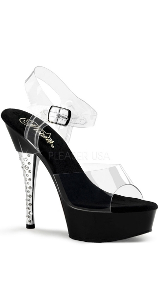 6\" Rs Imbedded Heel Ankle Strap Platform Sandal