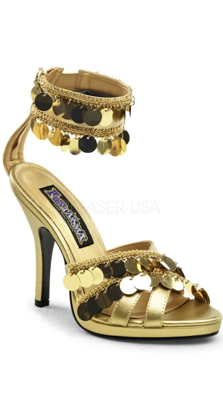 3 3/4\" Heel Gypsy, Bohemian Chime, Charm Ankle Strap