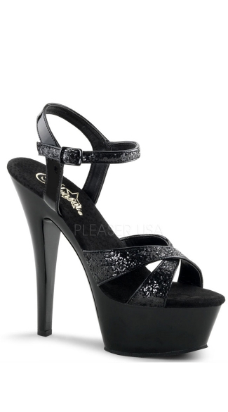 Pleaser 6 Heel, 1 3/4 PF Strappy Ankle Bootie Sandal 