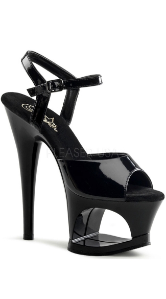 7 Inch Cut-out Platform Ankle Strap Sandal, 7\" Heel 2 3/4\" Cut-out Platform Ankle Strap Sandal - Yandy.com