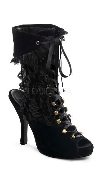 4 1/2\" Heel, 3/4\" Pf Pirate Lace Up Ankle Bootie