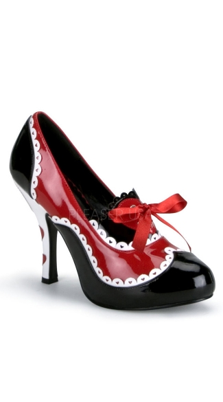4\" Heel, Alice In Wonderland Queen Of Hearts Platform