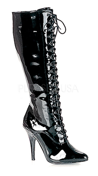 5\" Lace Up Knee Boot, Side Zip