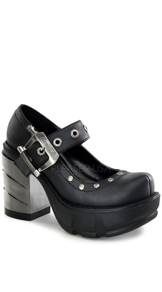 3 1/2\" Chromed Abs Heel, 1 1/2\" Moulded Pu Pf Maryjane