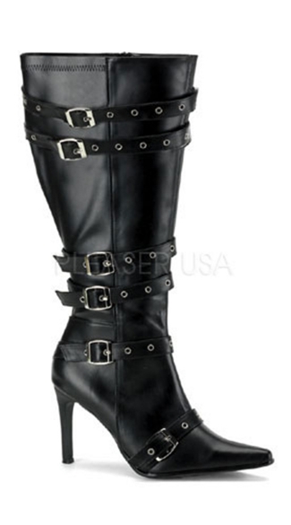Plus Size High Heel Pirate Boot, With Straps 3 3/4\" Heel